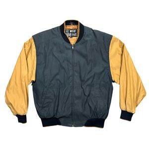 Vintage 90s U2 Wear Me Out Bomber Jacket Mens Medium Full Zip Color Block